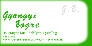 gyongyi bogre business card